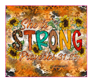 She is Strong Proverbs Woman-Fall Full Color Skinny Tumbler Wrap